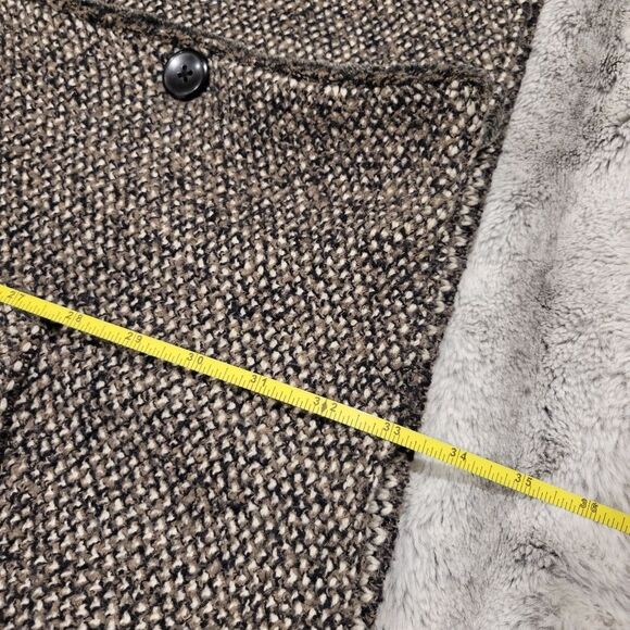 J Jill Sweater cardigan coat, fleece lined collar, Large petite - Picture 9 of 10